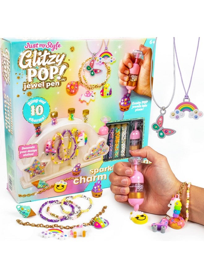 Just My Style Glitzy Pop Jewel Pen Sparkling Charm Studio Gem Your Own Accessories Gemming Kit For Diy Jewelry Charms Great Girl’S Night Activity Or Birthday Party For Kids Ages 6 7 8 9 - Image 1