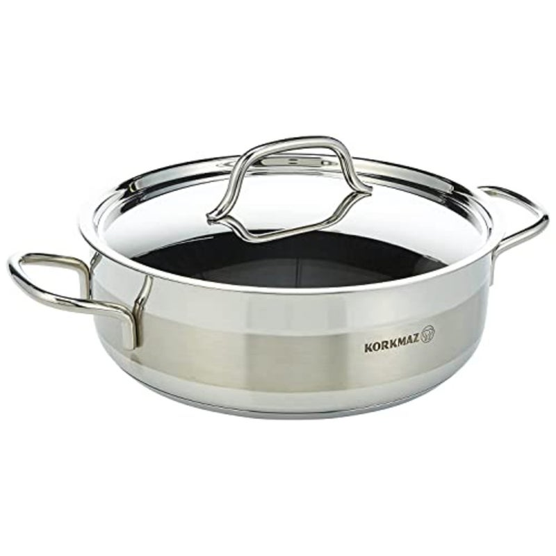 Alfa 9 Pieces Tri-Ply Bottom Stainless Steel Cookware Set Sandwich Bottom Induction Compatible Cookware Pots and Pans Set Silver - KA1660 - Image 4