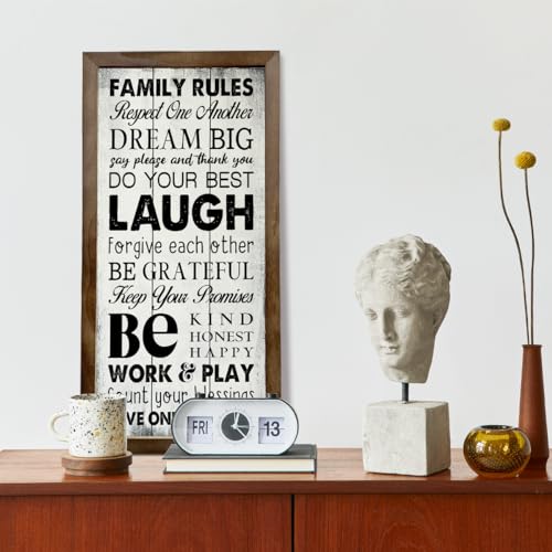 Gkwa Family Rules Home Signs, Rustic Wood Housewarming Gift - Image 5