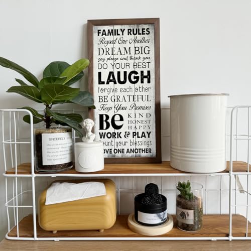 Gkwa Family Rules Home Signs, Rustic Wood Housewarming Gift - Image 4