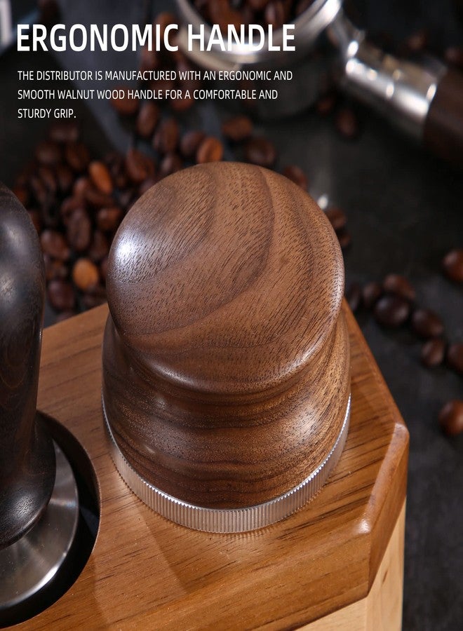 GURUDAR 58mm Coffee Distributor, Espresso Distribution Tool, Adjustable Depth Espresso Tamper Leveler with Walnut Wood Handle Fits for 58mm Breville Gaggia E61 Portafilter - Image 2