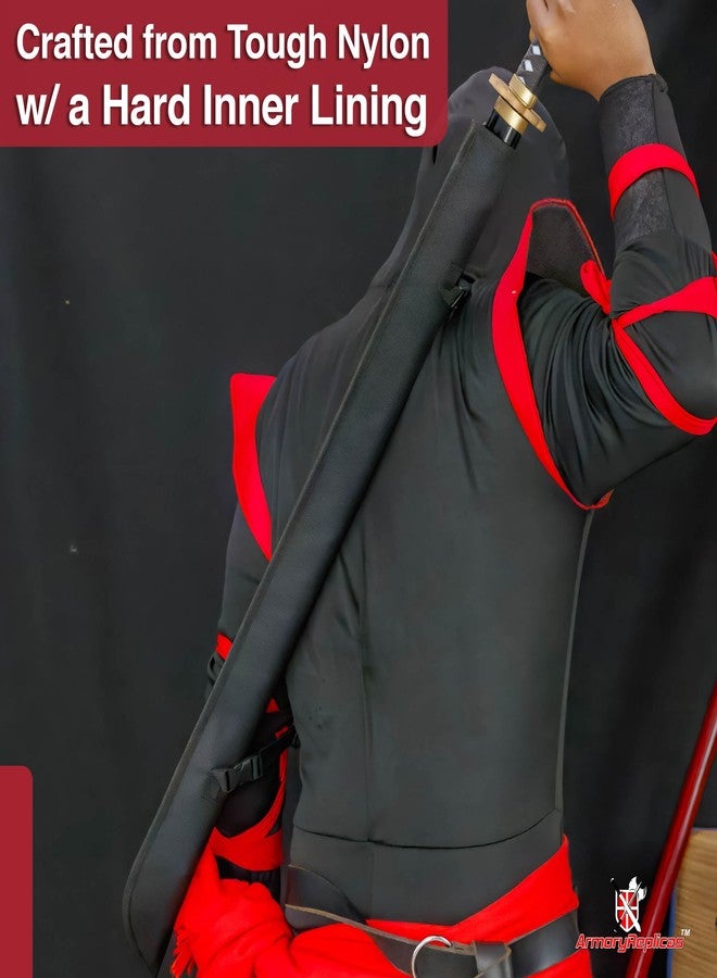 Armory Replicas Black Katana Sword Holder | Durable Nylon Carrying Case | Adjustable Straps | Full-Size Sword Storage - Image 5