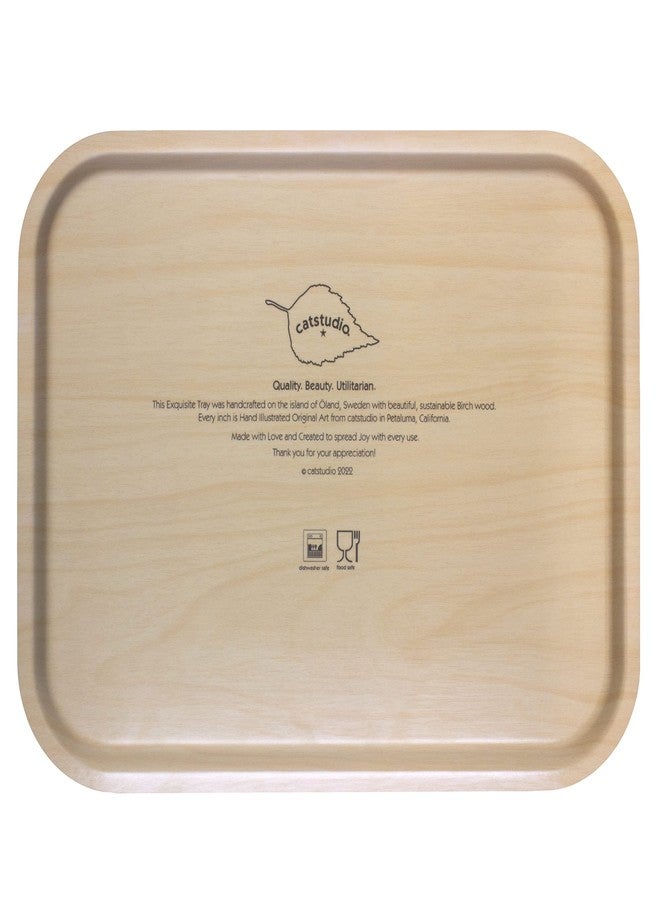 Catstudio Serving Tray, California Birchwood Serving Tray, Decorative Trays for Ottoman, 14" by 11" Dishwasher Safe for California Lovers - Image 2