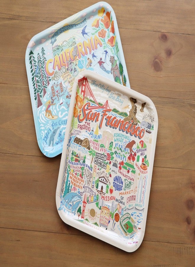 Catstudio Serving Tray, California Birchwood Serving Tray, Decorative Trays for Ottoman, 14" by 11" Dishwasher Safe for California Lovers - Image 5