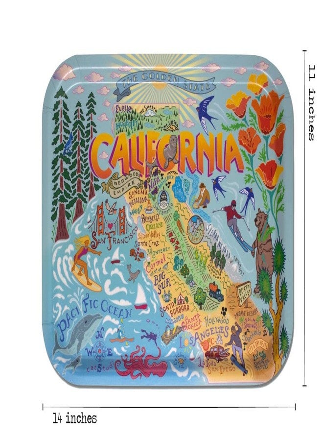 Catstudio Serving Tray, California Birchwood Serving Tray, Decorative Trays for Ottoman, 14" by 11" Dishwasher Safe for California Lovers - Image 3
