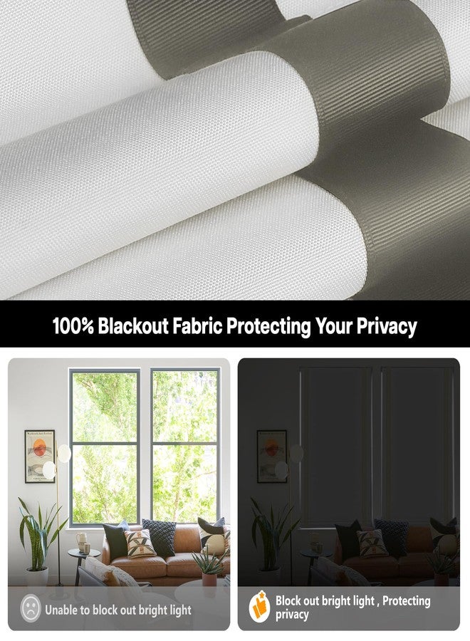 LazBlinds ستائر رومانية لاسلكية من لاز بلايندز، لا تحتاج إلى أدوات أو مثقاب، للنوافذ، ستائر معتمة عازلة للحرارة تحجب الأشعة فوق البنفسجية، ستائر قماشية لتعتيم الغرفة للنوافذ الداخلية، عرض 20 بوصة × ارتفاع 64 بوصة، أبيض رمادي - Image 3
