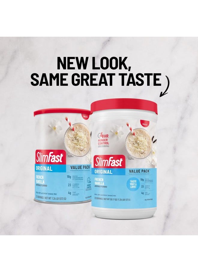 SlimFast Meal Replacement Powder, Original French Vanilla, Weight Loss Shake Mix, 10g of Protein, 22 Servings (Packaging May Vary)  - Image 5