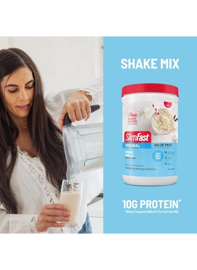 SlimFast Meal Replacement Powder, Original French Vanilla, Weight Loss Shake Mix, 10g of Protein, 22 Servings (Packaging May Vary)  - Image 4