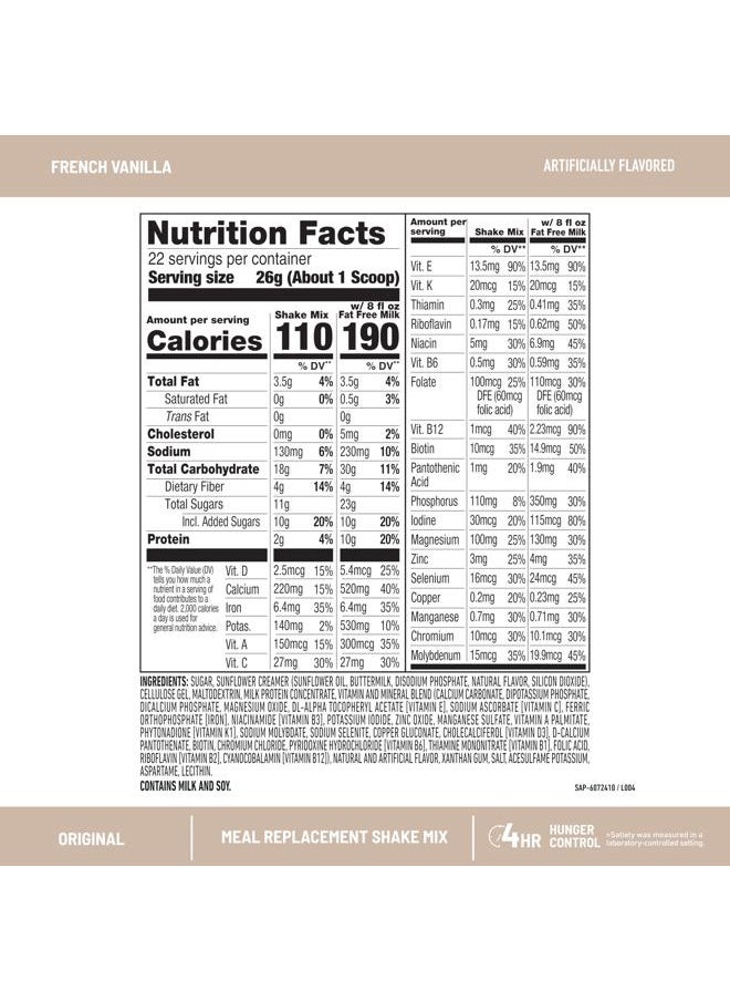 SlimFast Meal Replacement Powder, Original French Vanilla, Weight Loss Shake Mix, 10g of Protein, 22 Servings (Packaging May Vary)  - Image 3