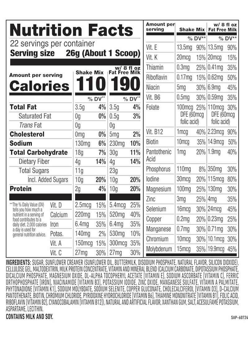 SlimFast Original French Vanilla, Shake Mix, 1.26 Lb Packaging May Vary - Image 2