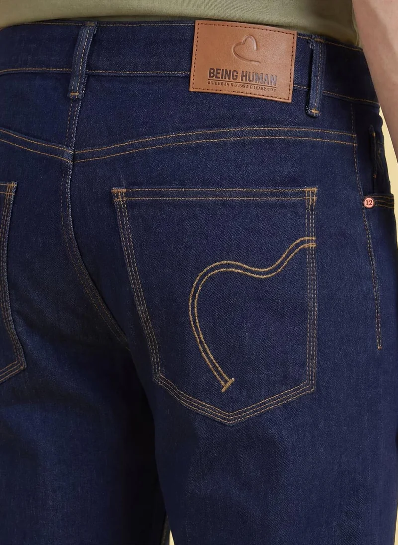 بيينغ هيومان Men Super Straight Fit Mid-Rise Stretchable Jeans