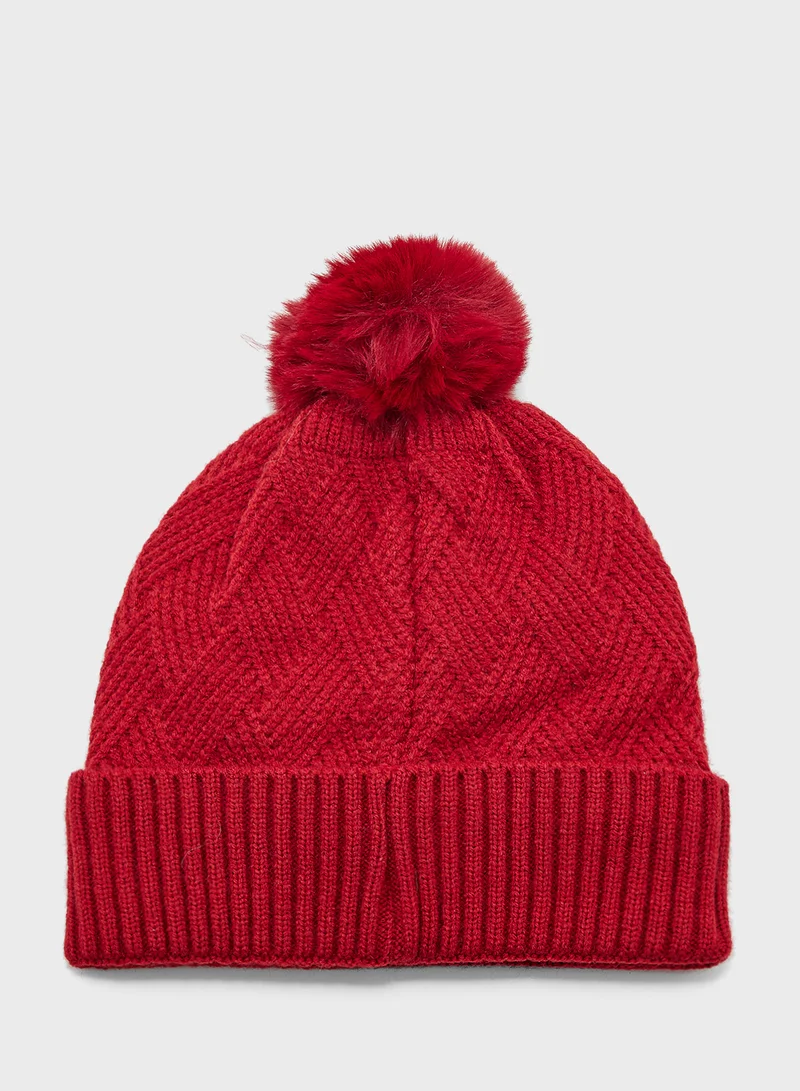 ELLA 3 Pack Winter Pompom Beanie ,Scarve & Glove Set