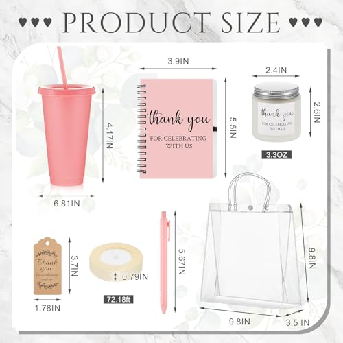 Nuogo 6 Sets New Parent Shower Prizes for Player Winners Adults Include Plastic Tumbler Notebook Scented Candles Ballpoint Pen Gift Bag Party Player Winner Gifts Morandi ColorClassic Style - Image 3