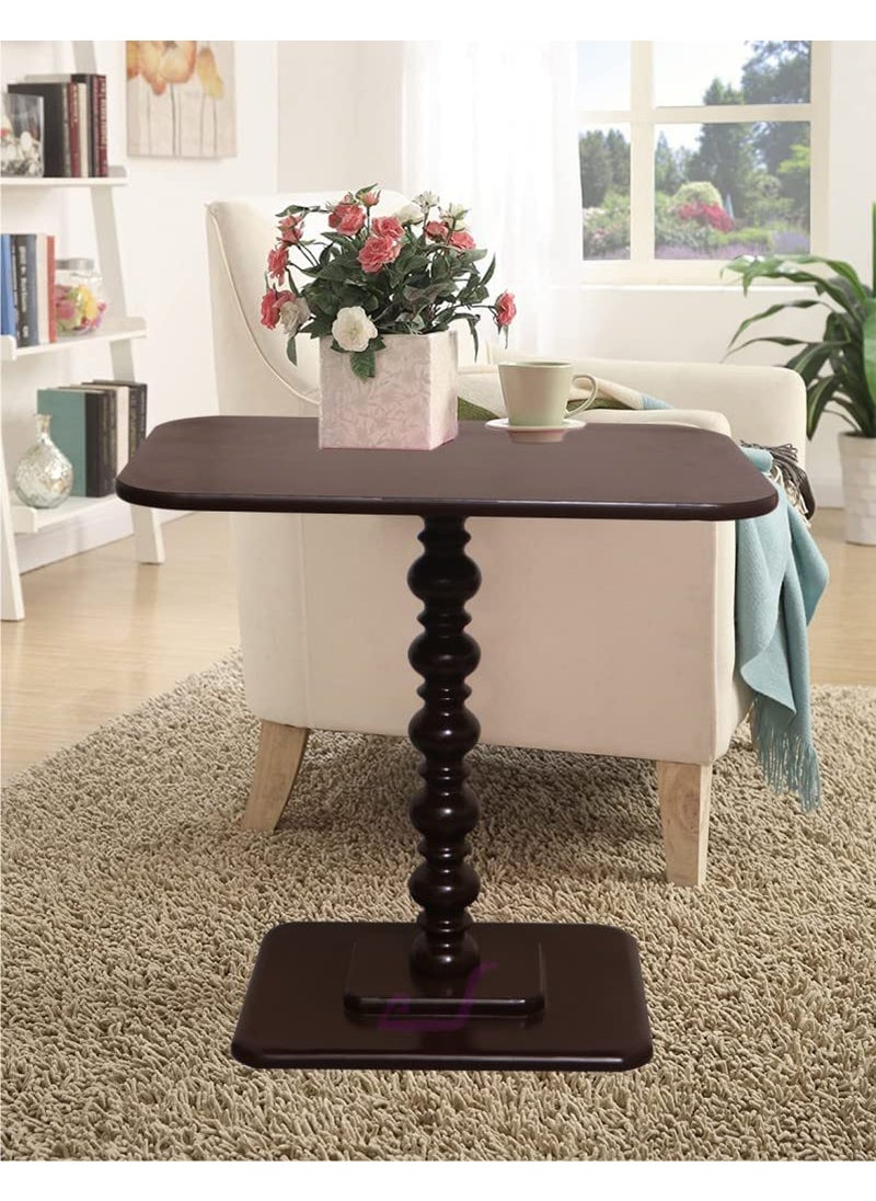 Device Bas with BROWN ART SHOPPEE Device Bas with BROWN ART SHOPPEE Rectangle Coffee Table With 1 Pillar Modern Round Side Entryway Living Room Table Brown Engineered Wood 