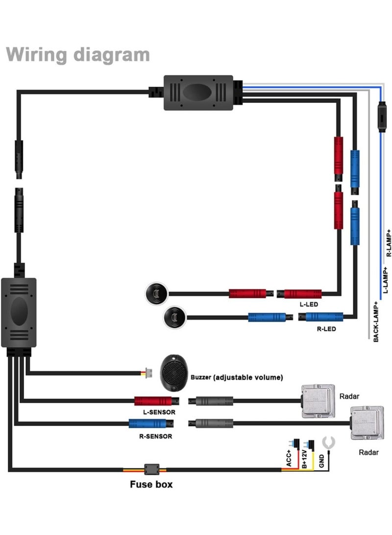 SHEZA STAR Blind Spot Detection System, BSD Lane Change Assistance, High Accuracy LED Buzzer BSD Monitoring Assistant,24GHZ Sensor, Waterproof  - Image 3