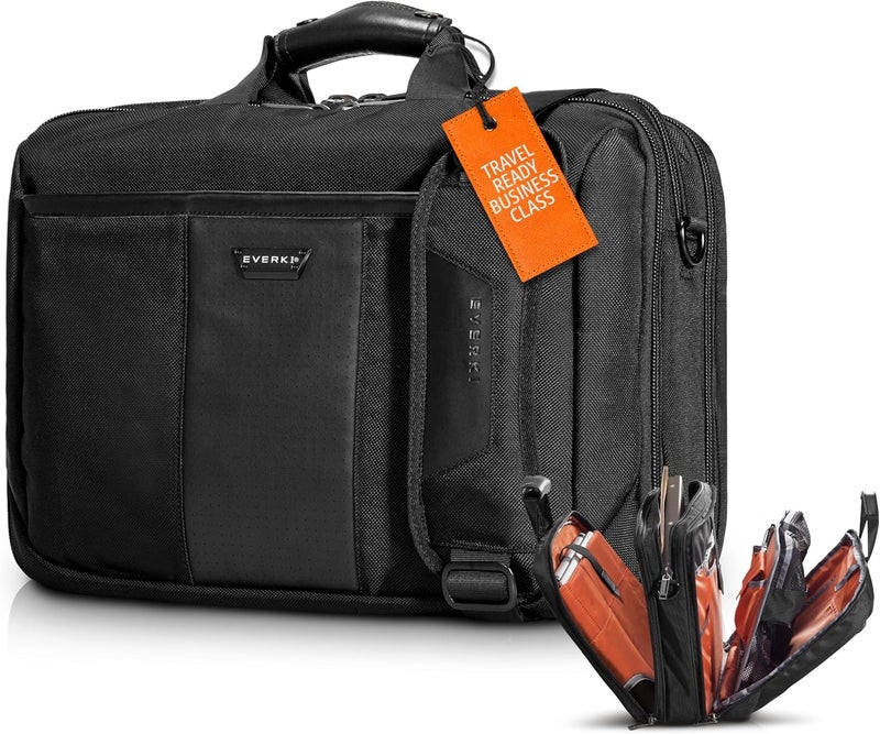 EVERKI Versa Laptop Briefcase Bag HeavyDuty Computer Bag for Laptops 13173 WaterResistant Travel Bag with Multiple Pockets for Business Stylish Laptop Bag for Men Women Black EKB427BK17