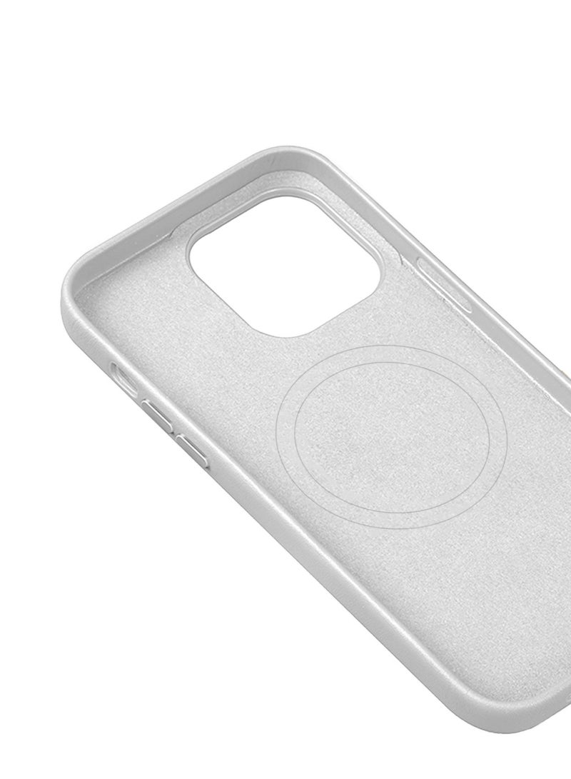 Wtech Leather Magnetic Wireless Charging Case Original MagSafe Shockproof Case Cover For Apple iPhone 15 Pro 2023 Luxury White - Image 3