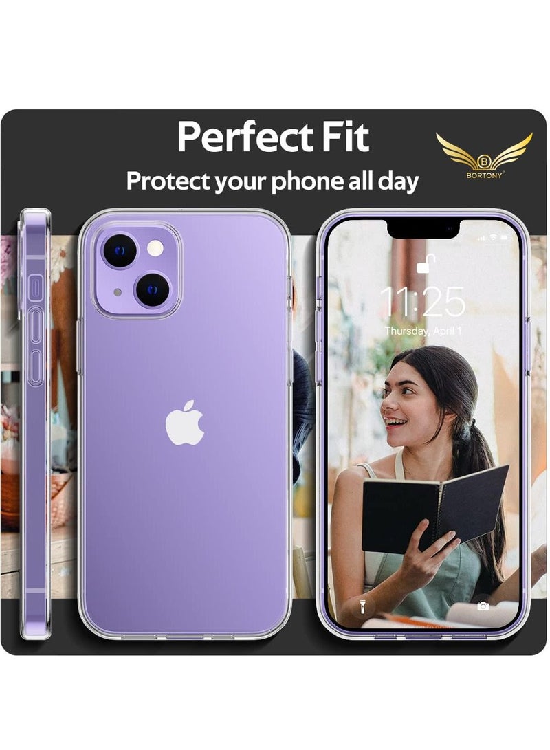 BORTONY iPhone 14 Protective Case Clear TPU Soft Scratch-Resistant Anti-Drop Slim Thin Crystal Case Cover Compatible with iPhone 14 6.1Inch - Image 3