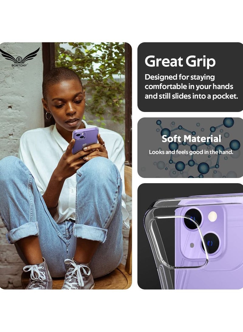 BORTONY iPhone 14 Protective Case Clear TPU Soft Scratch-Resistant Anti-Drop Slim Thin Crystal Case Cover Compatible with iPhone 14 6.1Inch - Image 5