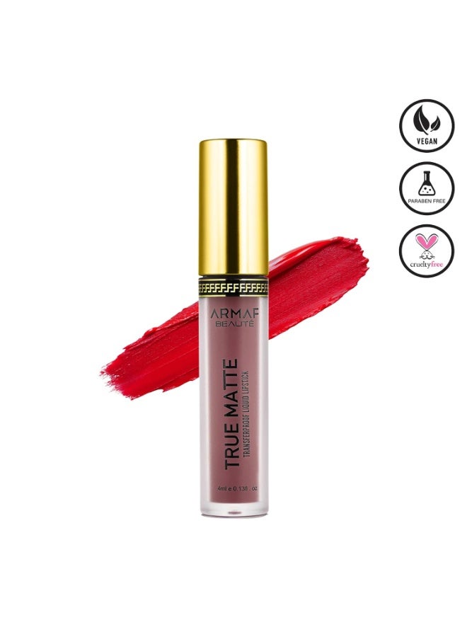 ارماف بيوتي أحمر الشفاه السائل Armaf Beauté True Matte - أحمر الشفاه طويل الأمد 4 مل Le Parfait - Image 3
