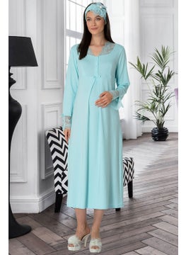 Mecit Pijama Mecit 5312 Turquoise Maternity Nightgown 