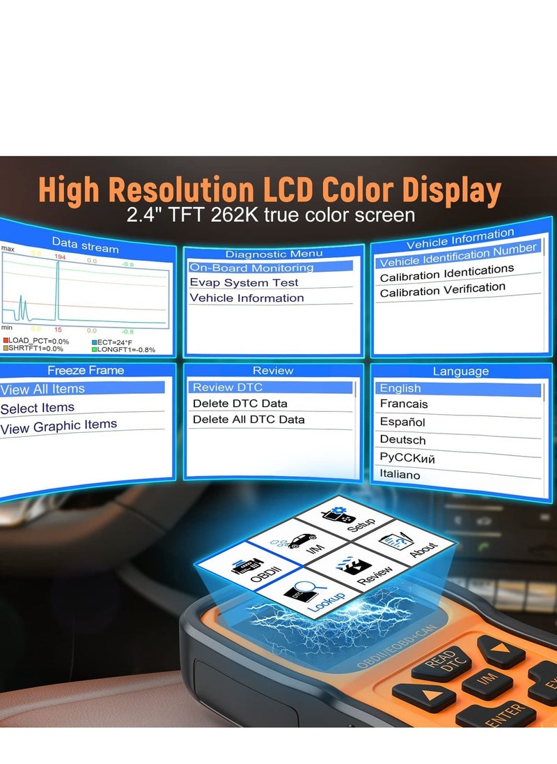 AutoPhix ماسح ضوئي AUTOPHIX OBD2 محسن OM126P لقراءة أكواد المركبات، ضوء فحص المحرك التشخيصي التلقائي لجميع سيارات OBDII بعد عام 1996 [إصدار محدث]  - Image 2
