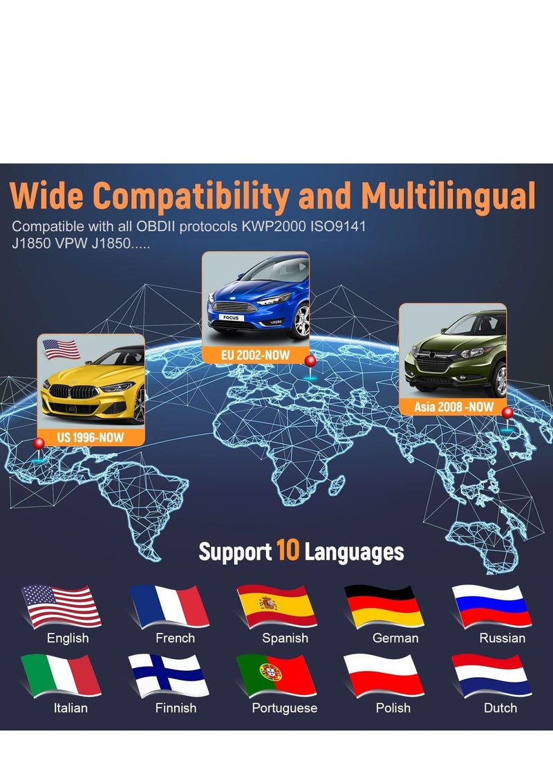 AutoPhix - ماسح ضوئي AUTOPHIX OBD2 محسن OM126P لقراءة أكواد المركبات، ضوء فحص المحرك التشخيصي التلقائي لجميع سيارات OBDII بعد عام 1996 [إصدار محدث] - Image 1