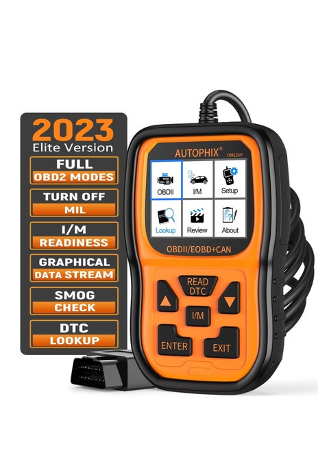 ماسح ضوئي AUTOPHIX OBD2 محسن OM126P لقراءة أكواد المركبات، ضوء فحص المحرك التشخيصي التلقائي لجميع سيارات OBDII بعد عام 1996 [إصدار محدث]