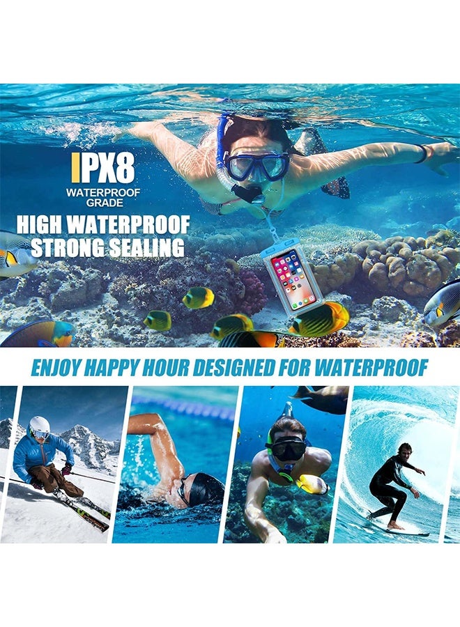 2Pcs Waterproof Phone Bag - IPX8 Universal iPhone Waterproof Bag - Water Phone Protection Bag is Vacation Essentials, Suitable for Beach, Pool, Rainy Day, Hiking, Skiing (Black + White) - Image 5