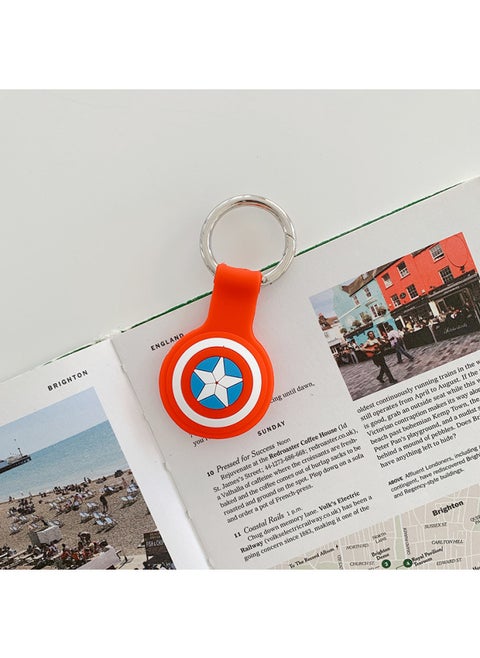 Customized Processing For Airtag Protective Case For Apple Airtag Protective Case Silicone Case Keychain Positioning-Color:Captain America