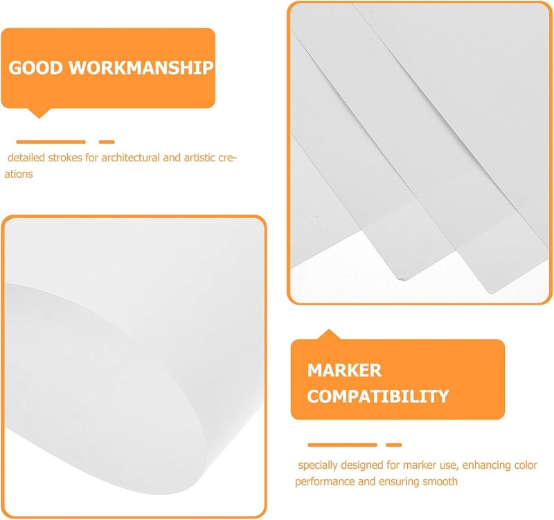 Healeved Marker Paper Pad for Adults 100 Sheets A3 Drawing Paper for Markers and Sketching Suitable for Technical Sketches Coloring and Creative Art Projects - Image 3