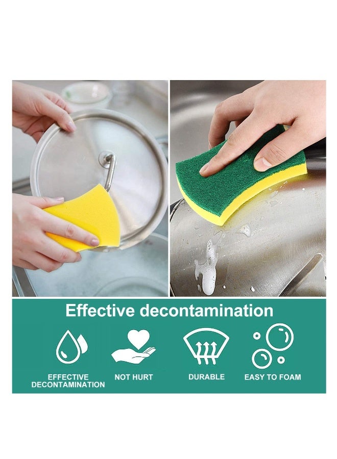 إسفنجات تنظيف المطبخ، عبوة 24 قطعة صديقة للبيئة غير Scratch لتنظيف الأطباق، إسفنجات المطبخ للتنظيف المنزلي، إسفنجات الأطباق لغسل الأطباق، الأواني والمقالي - Image 4
