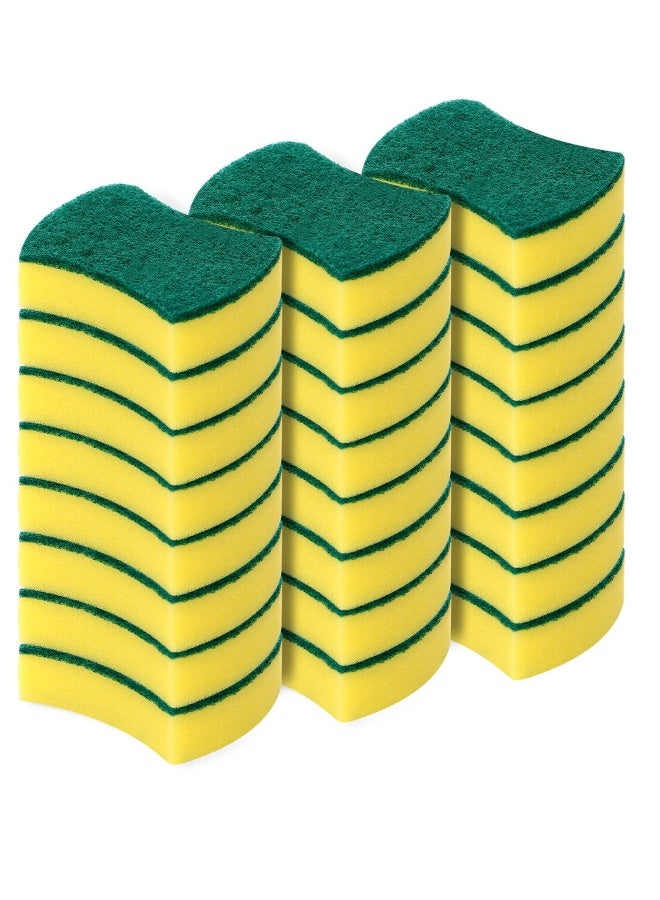 إسفنجات تنظيف المطبخ، عبوة 24 قطعة صديقة للبيئة غير Scratch لتنظيف الأطباق، إسفنجات المطبخ للتنظيف المنزلي، إسفنجات الأطباق لغسل الأطباق، الأواني والمقالي - Image 1