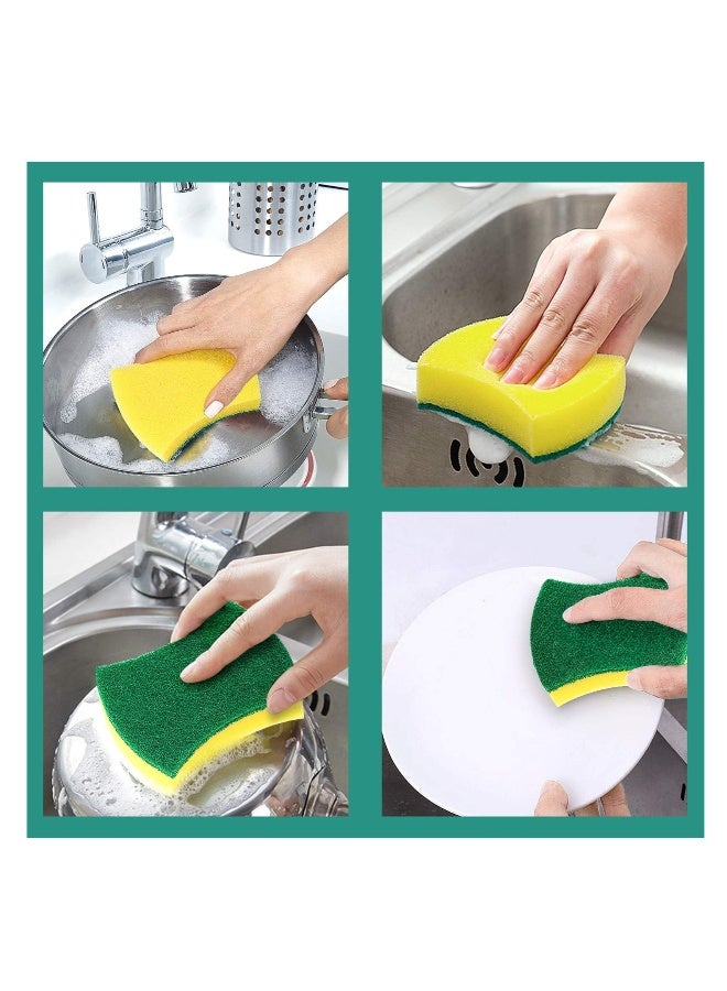 إسفنجات تنظيف المطبخ، عبوة 24 قطعة صديقة للبيئة غير Scratch لتنظيف الأطباق، إسفنجات المطبخ للتنظيف المنزلي، إسفنجات الأطباق لغسل الأطباق، الأواني والمقالي - Image 5