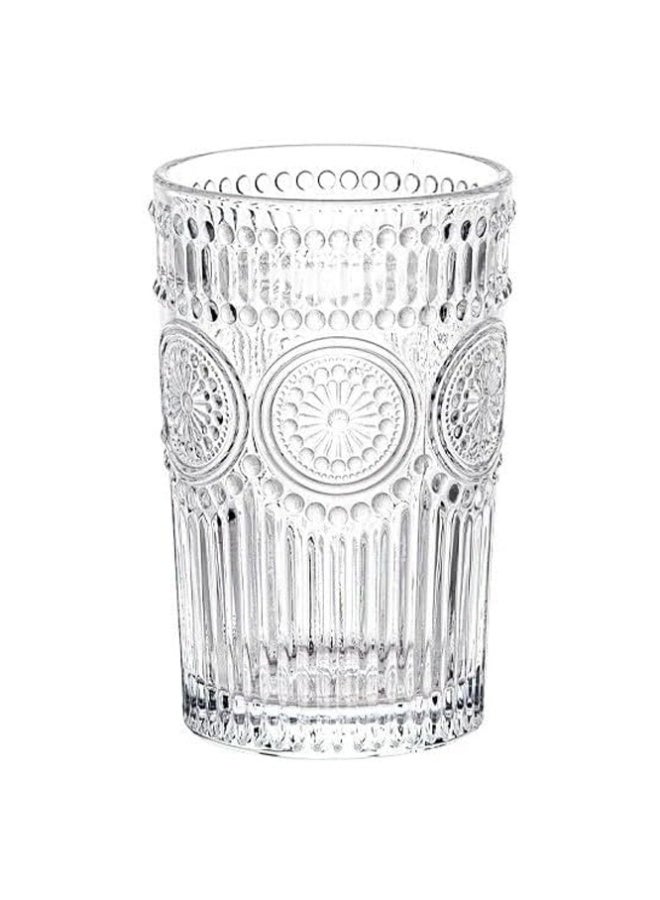 Crazy Boss 4pc Vintage Embossed Glass Set – 300ml Romantic Hobnail Drinking Glasses – Retro Highball Tumblers for Juice, Water & Cocktails - Image 2
