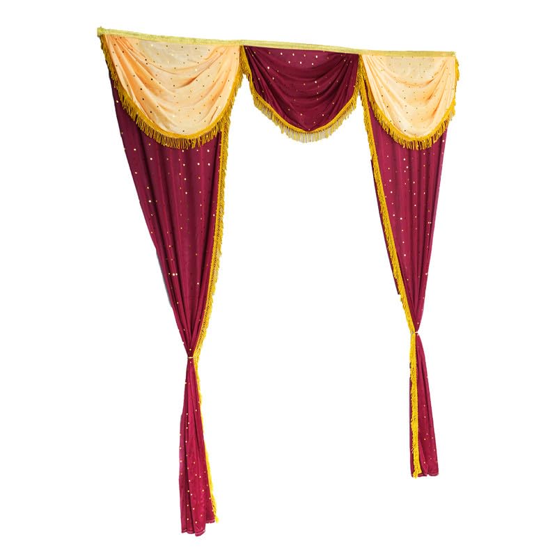 PRIYAKANT SAFAWALA PRIYAKANT SAFAWALA Ganpati Decoration Entry Gate Ideas at Home Festival Wedding Birthday and Special Ganesh Chaturthi Decoration Gate Size Width 5 Feet and Hight 6 Feet Maroon and Fown - Image 5