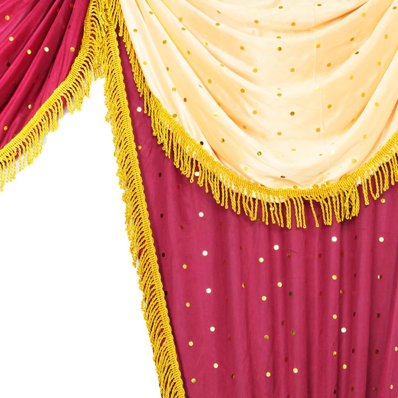 PRIYAKANT SAFAWALA PRIYAKANT SAFAWALA Ganpati Decoration Entry Gate Ideas at Home Festival Wedding Birthday and Special Ganesh Chaturthi Decoration Gate Size Width 5 Feet and Hight 6 Feet Maroon and Fown - Image 3
