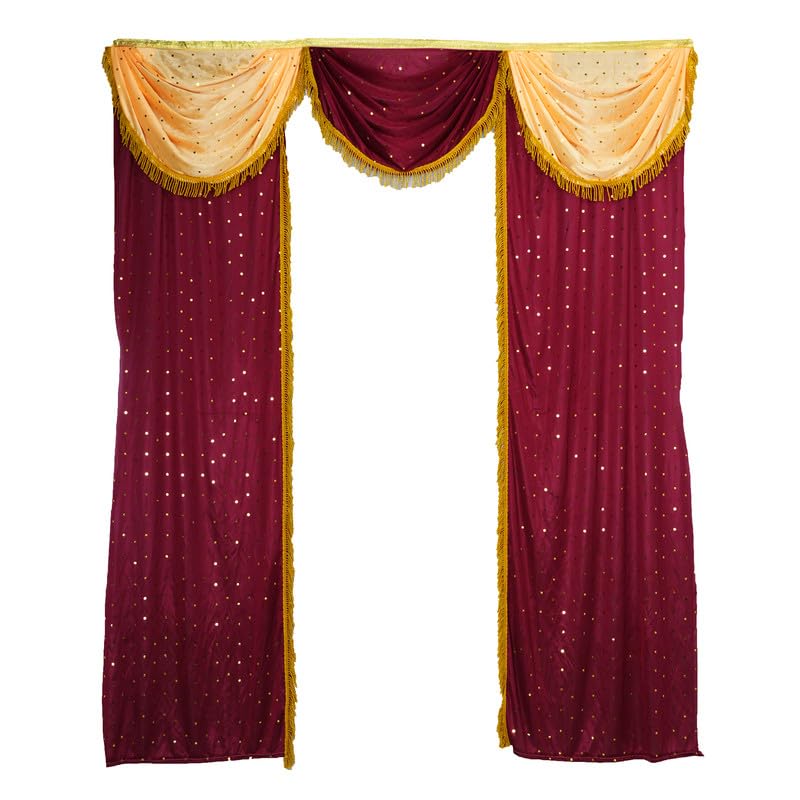 PRIYAKANT SAFAWALA PRIYAKANT SAFAWALA Ganpati Decoration Entry Gate Ideas at Home Festival Wedding Birthday and Special Ganesh Chaturthi Decoration Gate Size Width 5 Feet and Hight 6 Feet Maroon and Fown - Image 2