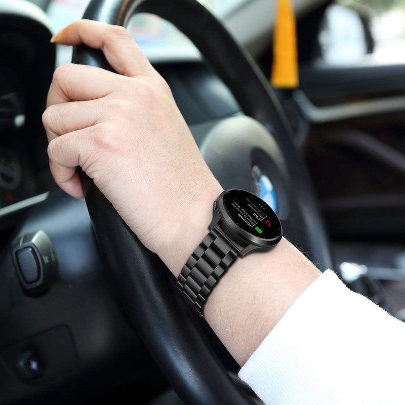 Fintie Metal Band Compatible with Garmin Vivoactive 4 45mm, Garmin Venu 3, Venu 2 45mm, Forerunner 255 46mm, 22mm Quick Release Stainless Steel Metal Strap Accessories, Black - Image 3