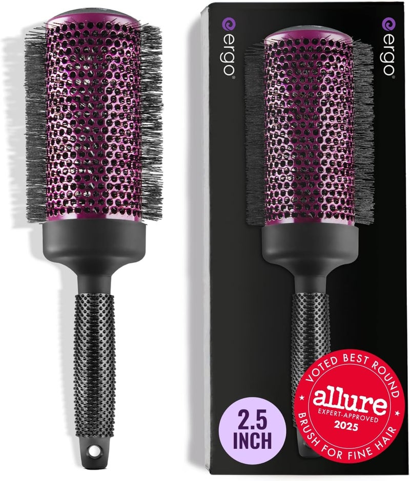 ERGO Super Gentle Round Brush for Blow Out - Salon Quality Hair Styling for Women - Roller for Wet and Dry Hair - Volumizing Care Blowout - ERG65: 2.5" - Image 1