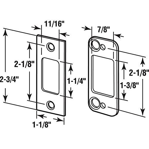 Defender Security Prime-Line E 2483 Deadbolt Strike, for Use with Wood Or Metal Door Jambs, 2-3/4 In. Height x 1-1/8 In. Width, Steel, Satin Nickel (Single Pack) - Image 2
