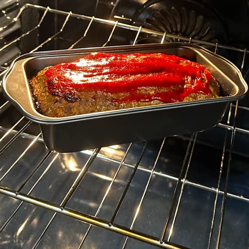 Evelots Meatloaf Pan-Drains Fat-Non Stick-Cooking/Baking-More Flavor-2 Piece Set - Image 2
