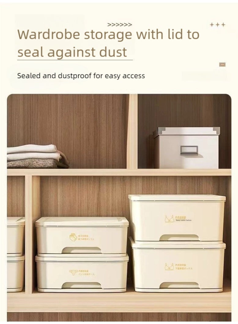 nehem 3-Piece Underwear Organizer Set - Bra Storage Box + 12-Slot Panty Organizer + 16-Compartment Sock Drawer | Space-Saving Closet Organization System - Image 5