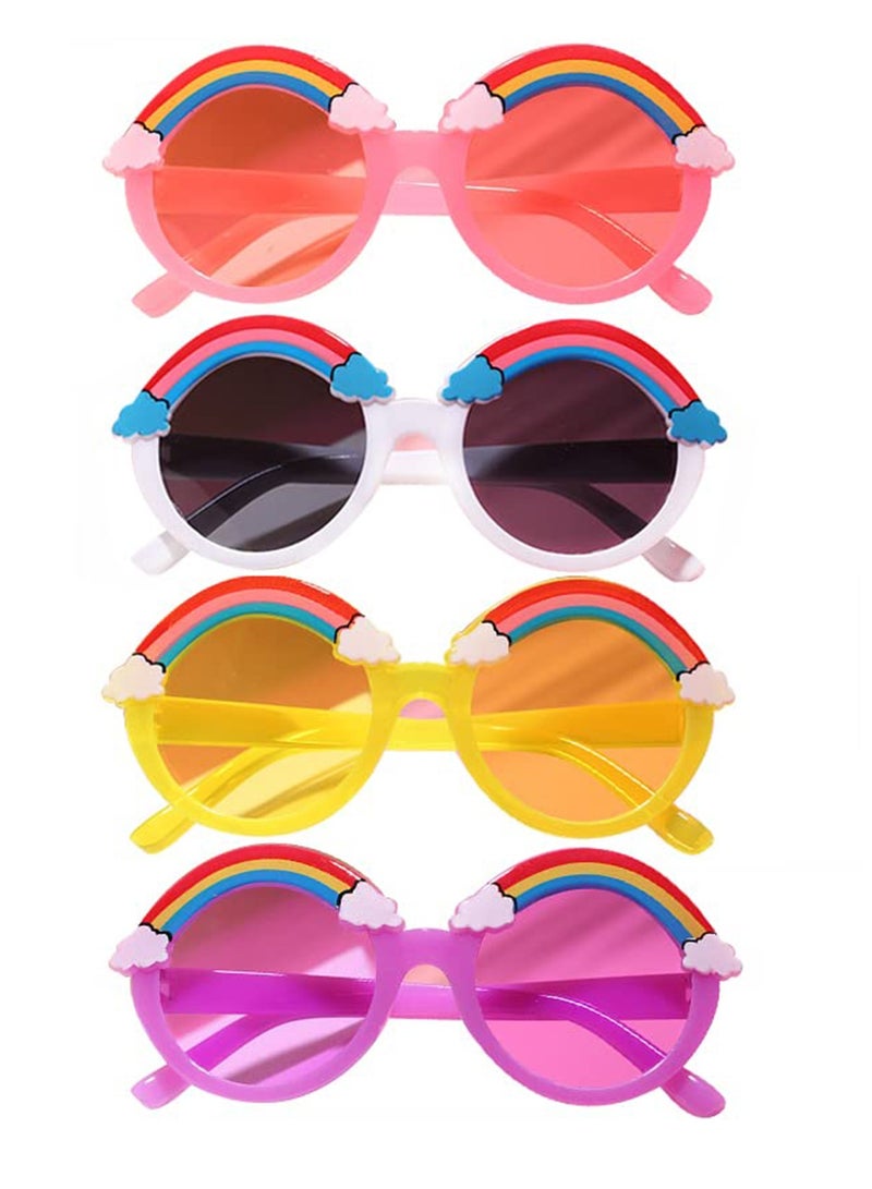 سيوسي مجموعة من 4 نظارات شمسية للأطفال صيفية باللون الوردي للأطفال الصغار للأولاد والبنات - Image 1