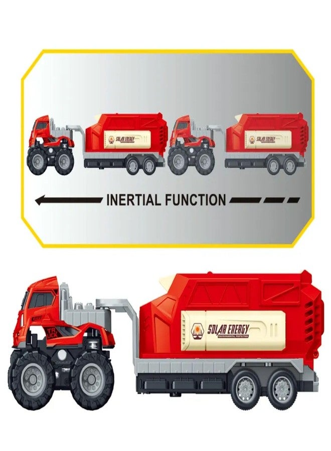 DEOXY Pack of 2 Diecast Alloy Construction Dumper Transport Truck Toy Set with Frionction Powered Educational Building Toys for Boys & Girls - Image 2