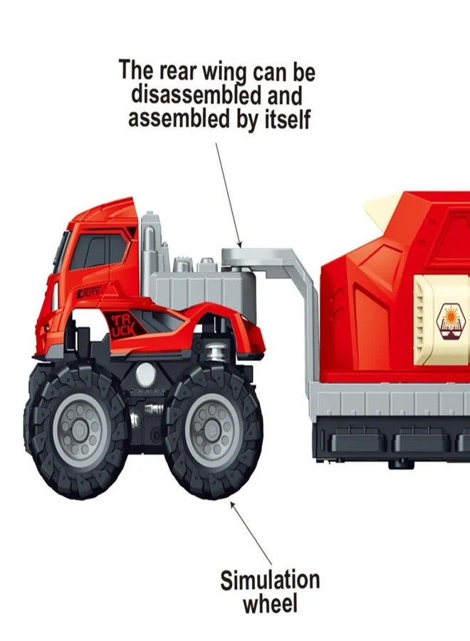 DEOXY Pack of 2 Diecast Alloy Construction Dumper Transport Truck Toy Set with Frionction Powered Educational Building Toys for Boys & Girls - Image 3