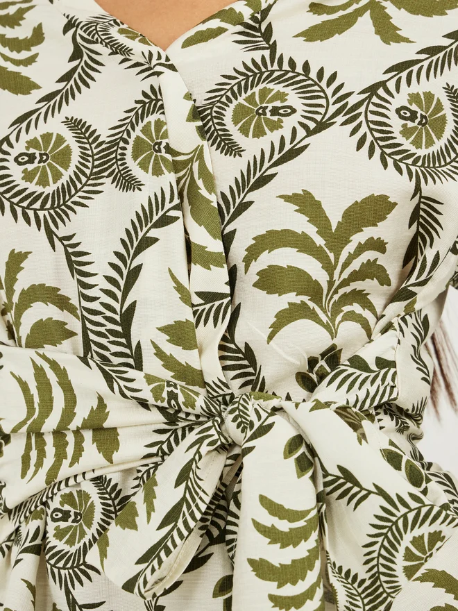 Styli Styli Floral Print Bell Sleeve Wrap Top