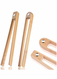 KASTWAVE 2 Pcs Wooden Toaster Tongs With Magnet Magnetic Bamboo Wood Toast Natural Kitchen Utensil Accessories  - Image 1