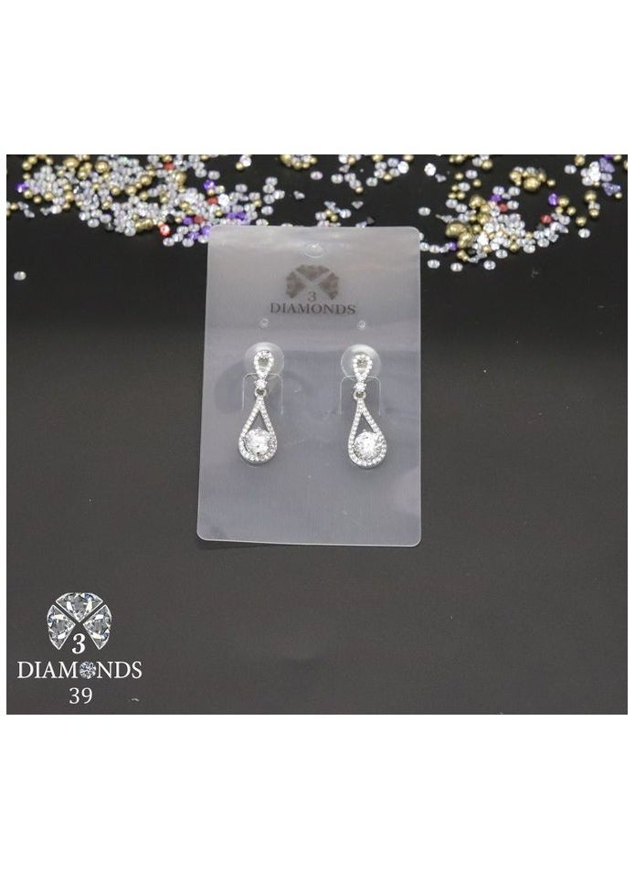 Generic Shine with Modern Sophistication: High-Quality Platinum-Plated Silver Earrings 