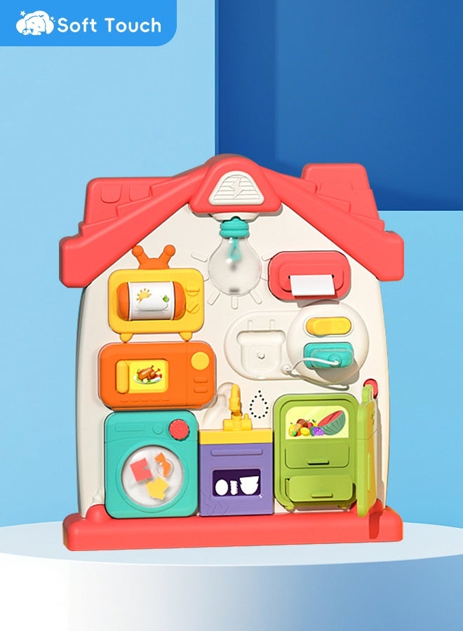 سوفت تاتش لوحة أنشطة تفاعلية للأطفال من بيبي مونتيسوري مزودة بإضاءة وموسيقى، لعبة تعليمية للأطفال الصغار، لعبة نشاط سفر للأطفال من عمر 18 شهرًا فما فوق - Image 2